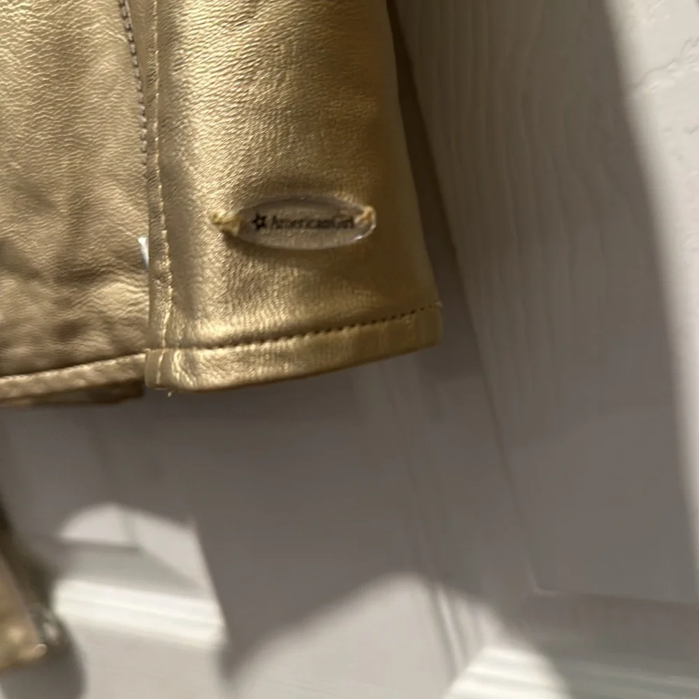 American Girl Gold faux leather Moto Jacket for Girls 10/12 medium